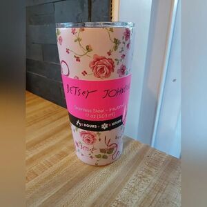 Betsey Johnson Floral Pink Stainless Steel Insulated Tumbler